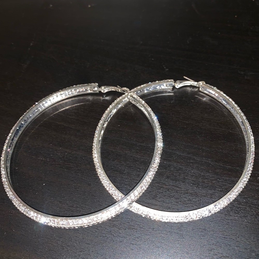 Rhinestone Hoop Earrings
